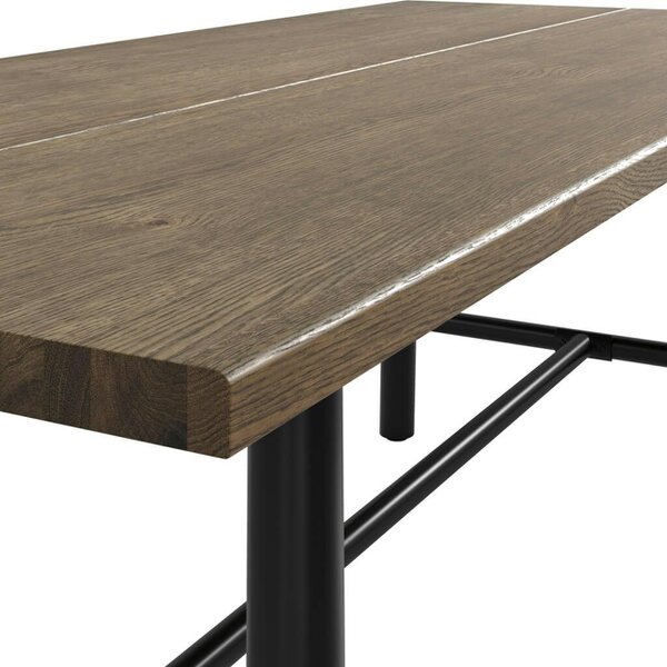 Wyld Haus Northmere Coffee Grain Wood Effect and Black Metal Dining Table