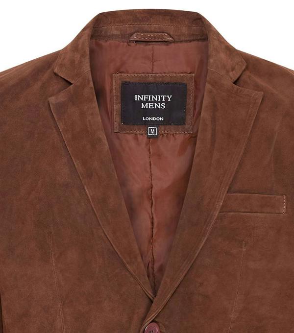 Infinity Leather Mens Slim Goat Suede Italian Blazer Jacket-Somero