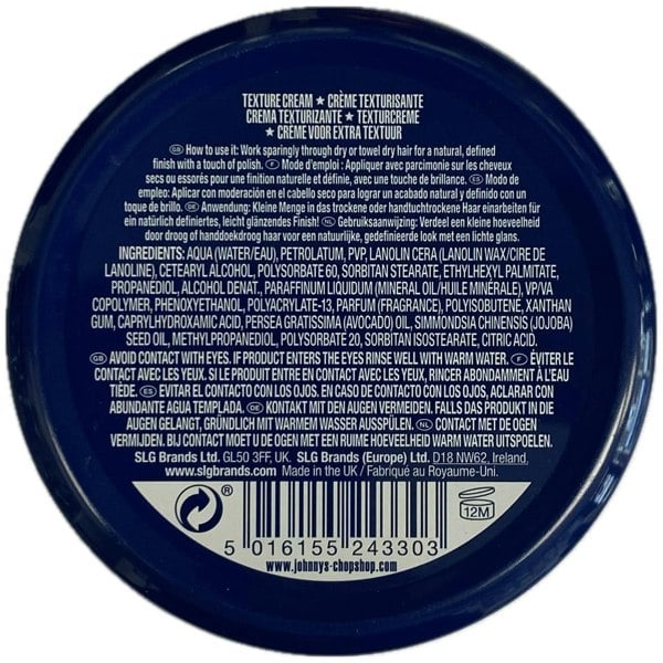 Johnny's Chop Shop Lucky 21 Texturising Cream 75g 