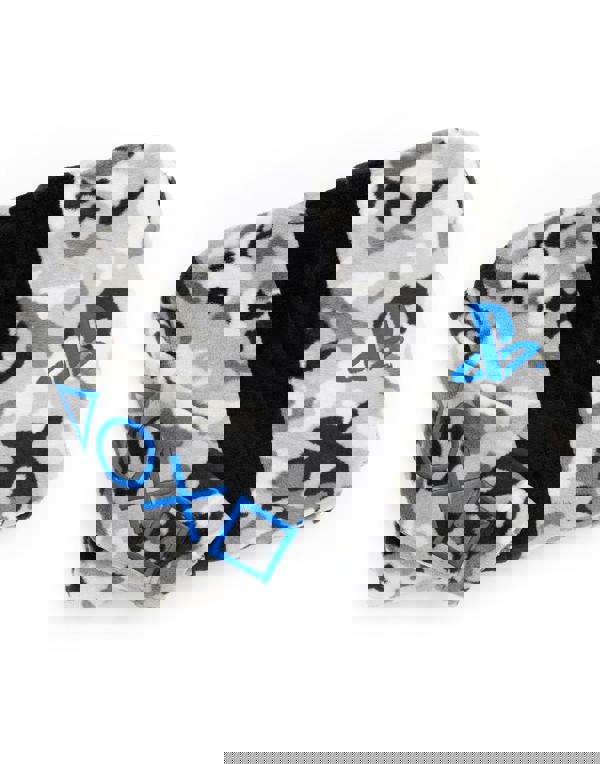 PlayStation Boys Grey Logo Grey Camo Print Bathrobe