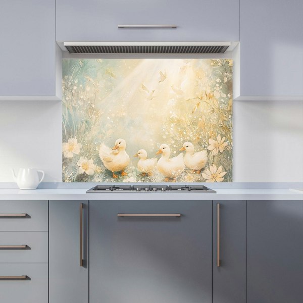 Warren Reed Ducklings Glass Kitchen Splashback - 00020