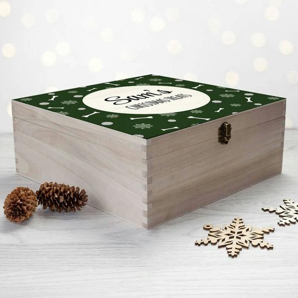 Personalised Dog Treats Christmas Box - detail view