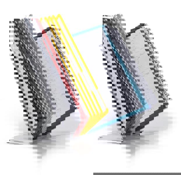 Durable VARIO TABLE 30 Display Panel Desk Stand | 30 Panels | A4 Colour Coded