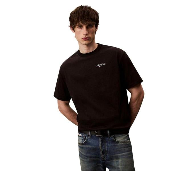 Calvin Klein Mens Back Print Logo Regular T-Shirt - Black - 