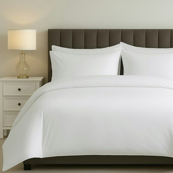 Sweet Dreams Easycare Percale T200 Plain Cotton Duvet Cover Set