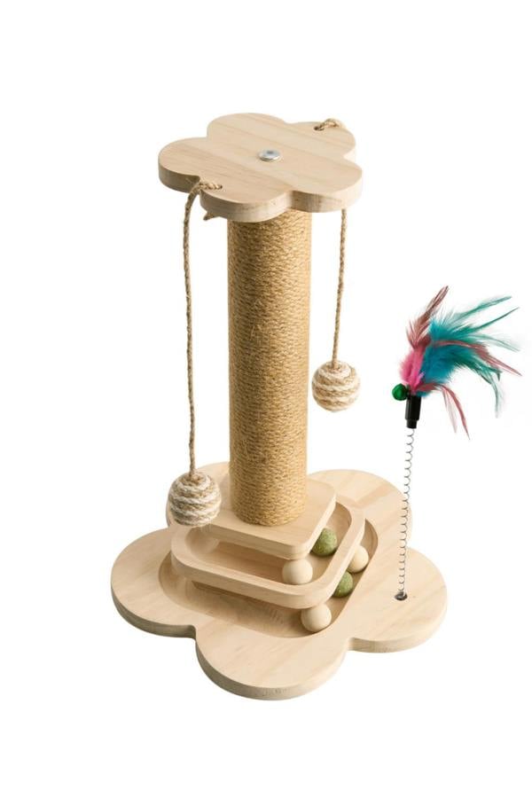 Living and Home 4 in 1 Cat Scratching Post，Suitable for Indoor and Outdoor Use, Equipped with Anti Slip Pads