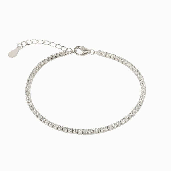 Spero London Flat Back Sterling Silver Fine Tennis Bracelet