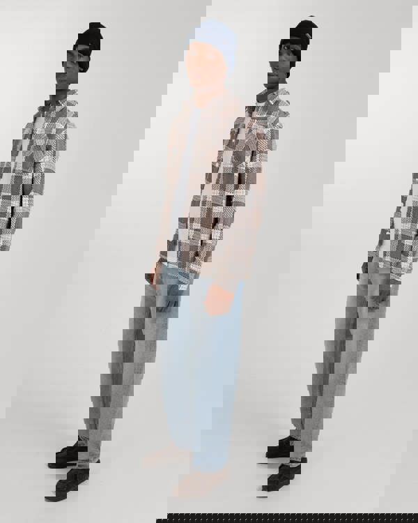 Larsson & Co Light Brown & Cream Check Overshirt