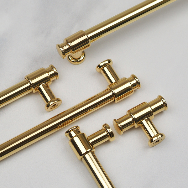 Handle & Home Polished Brass Clasp Detail T-Bar Handles
