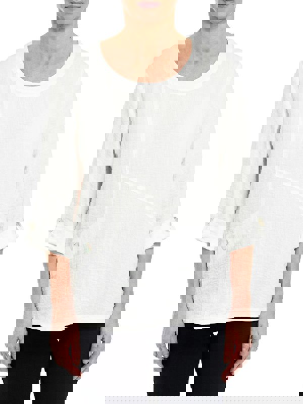 PennyPlain Asymmetric Hem Top - Ivory