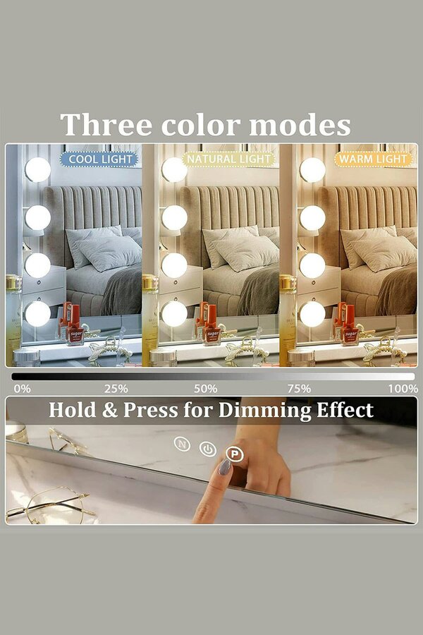 Living and Home Hollywood Vanity Mirror with 18 Bulbs Large Cosmetic Makeup Mirror 50*70CM