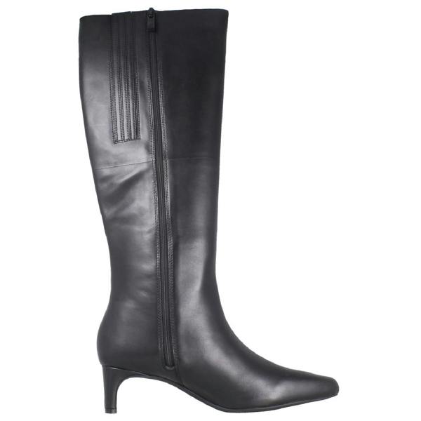 Clarks Ladies Clarks Thin Block Heeled Knee High Boots Edina Tall