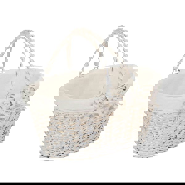 Small White Swing Handle Wicker Shopper