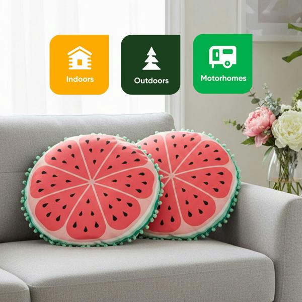 Gardenwize Pair of Outdoor Scatter Cushions – Watermelon Design