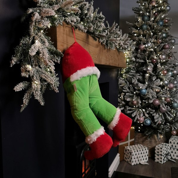 Samuel Alexander 32cm Door Hanging Laughing Elf Animated Indoor Christmas Decoration