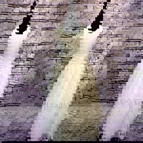 white flower girl dress