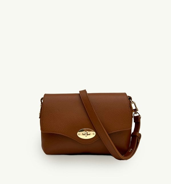 Apatchy London The Maddie Midi Leather Handbag - Tan