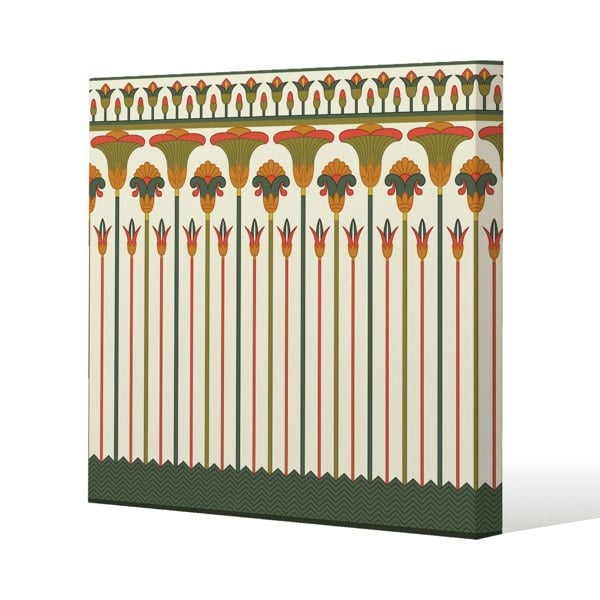 Benjamin Tate Design Egyptian Ornament Slim Style Canvas Print  50x50cm , 15mm Slim Real wood.