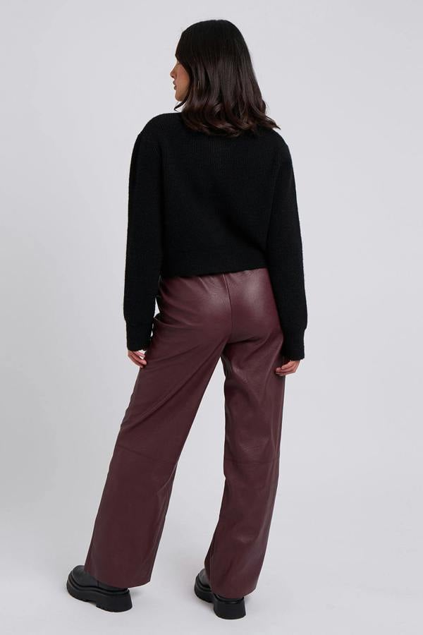 Urban Bliss Burgundy Elasticated Wide Leg Trouser