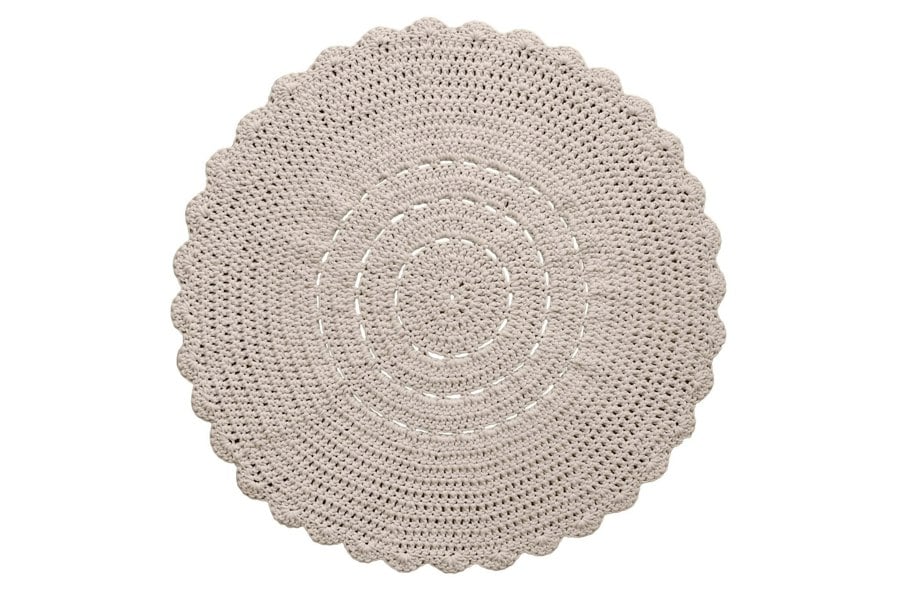 Zuri House Knitted pouffe, Medium | LIGHT GREY
