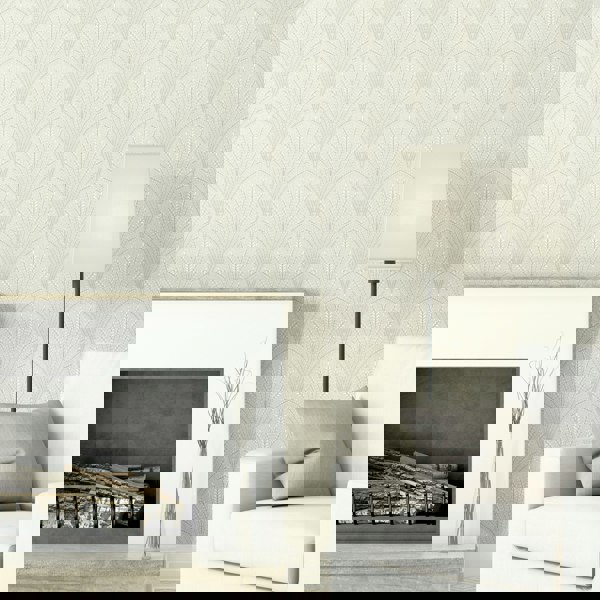 Hoopla Walls Leaf Fan - Natural 10m Wallpaper