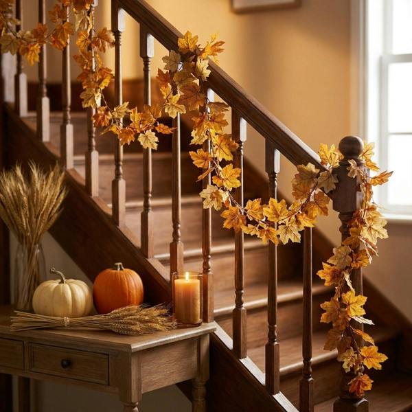 Garden Greatness Natural-Look Autumn Maple Leaf Garland