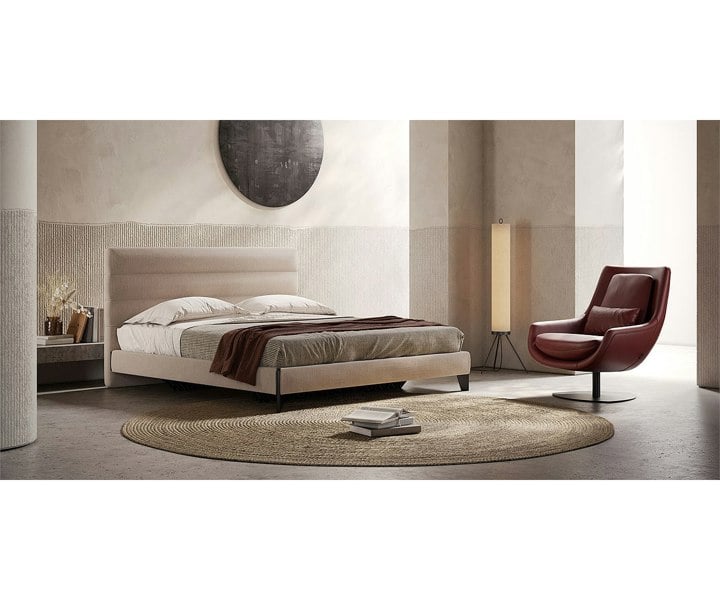 Versatile modern bedroom furniture, the Yumi bed elevates any interior with its sleek, customisable design.