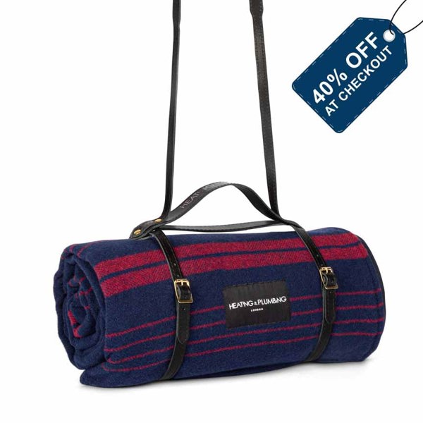 Heating & Plumbing London The Wool & Wax Edition Picnic Blanket - Marine Red