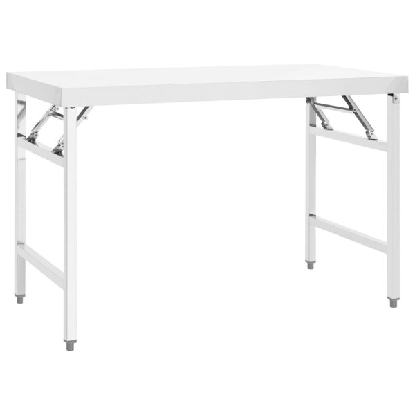 Berkfield Kitchen Folding Work Table 120x60x80 cm Stainless Steel