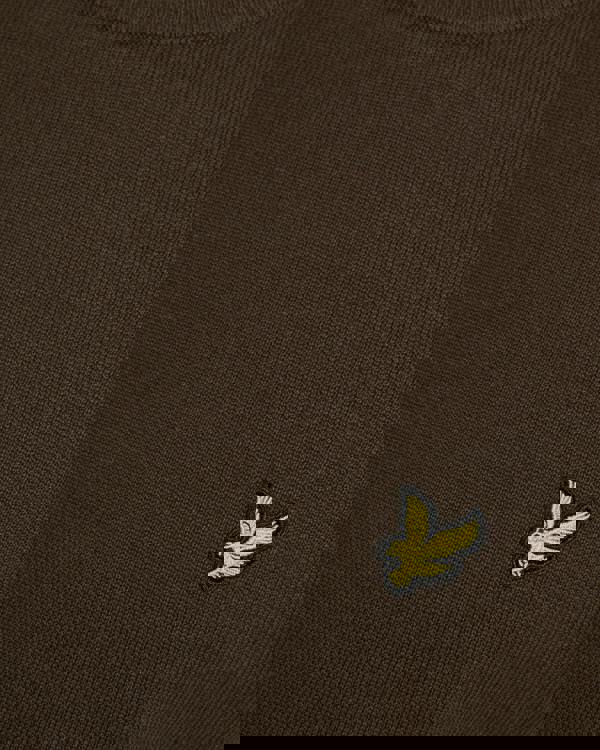 Lyle & Scott Cotton Crew Neck Mens Jumper - Y176 Ebony | CHO | Designer Mens Crew Neck Jumpers