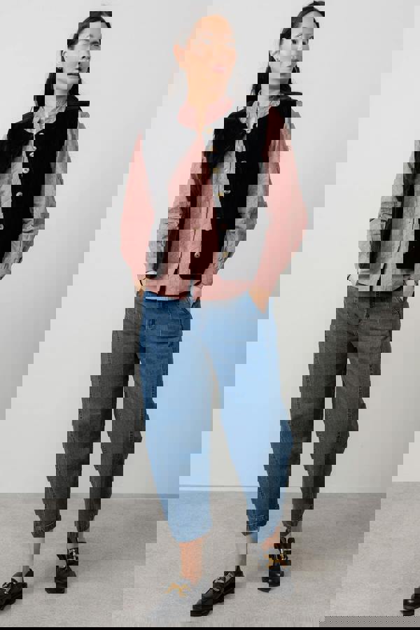 Lily & Me Dusk Stretch Cotton Jumbo Cord Gilet Black