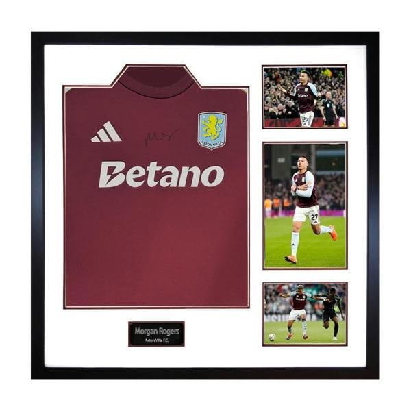 Morgan Rogers Signed Aston Villa Shirt Elite Frame