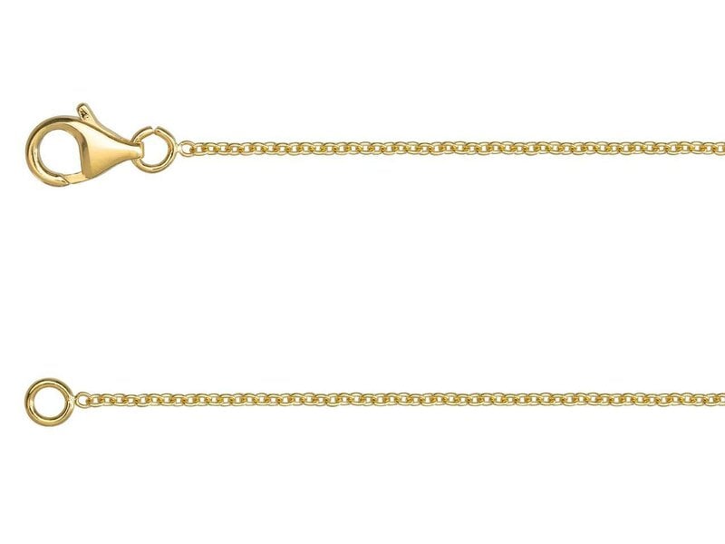 Cooksongold 18ct Yellow Gold Necklace Chain Round Trace 16in-18in Hallmarked Italian Made