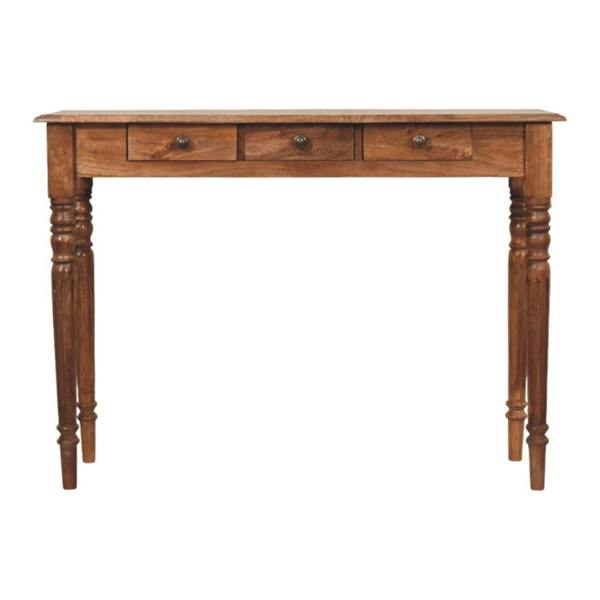 Artisan Furniture Solid Wood Three Drawer Console with Turned Legs