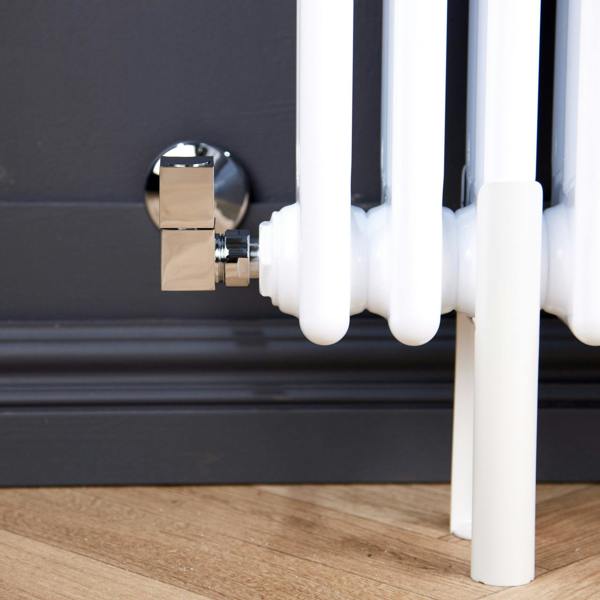 Flode Corner Square Manual Radiator Valve Pack | 15mm x 1/2″ | Chrome