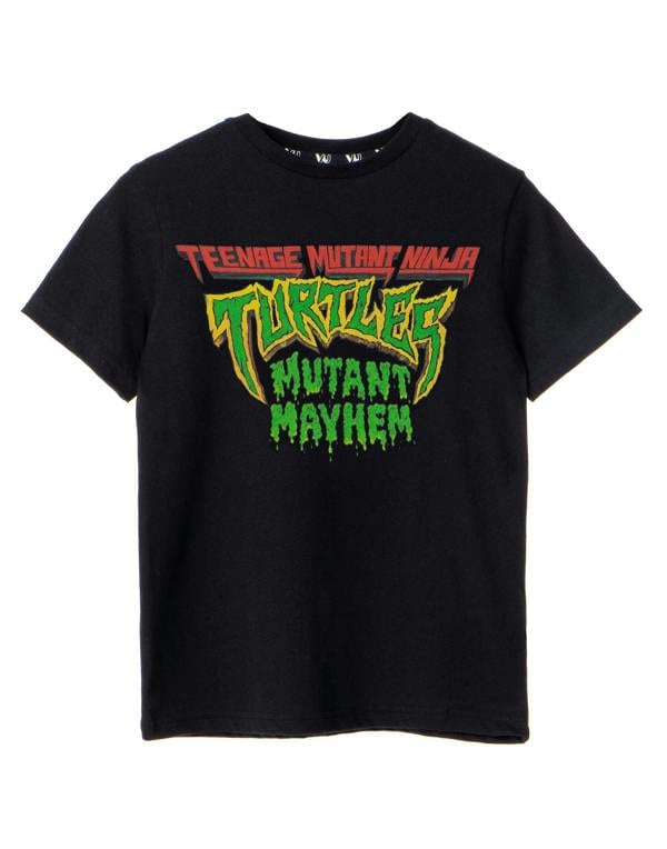 Teenage Mutant Ninja Turtles Boys Black Mutant Mayhem Logo Short Sleeved T-Shirt