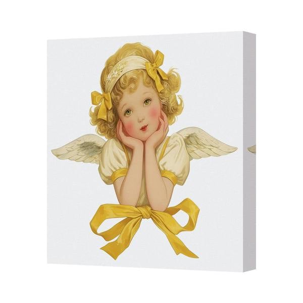 Benjamin Tate Design Angel Child Canvas Art Print With Wings UK Handmade Kids Room Decor
