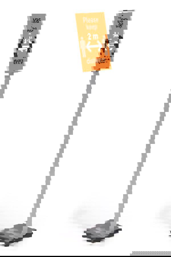 Durable INFO SIGN Aluminium Display Panel Info Floor Stand A4 | 1.18m | Silver