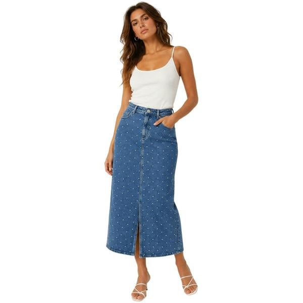 Vero Moda Womens/Ladies Tessa Denim Regular Midi Skirt - Blue Denim - 