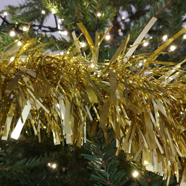 Samuel Alexander 10m (33ft) x 15cm Luxury Chunky Cut Tinsel Garland Christmas Tree Decoration - Gold
