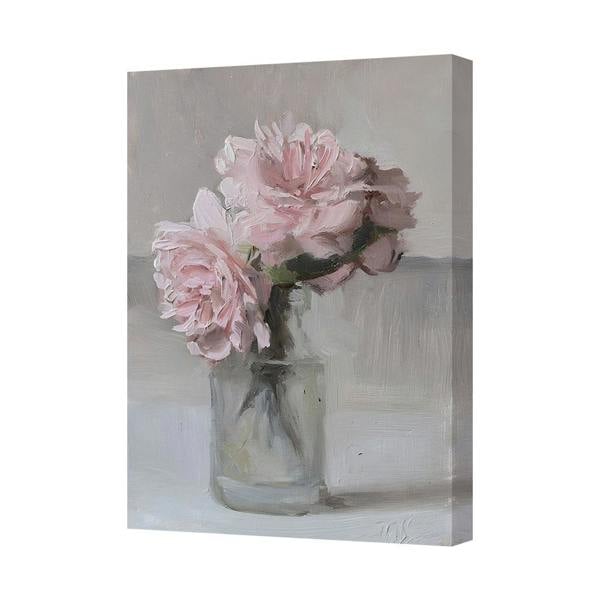 Benjamin Tate Design Pink Peony Canvas Wall Art Still Life Vase Print Ready To Hang
