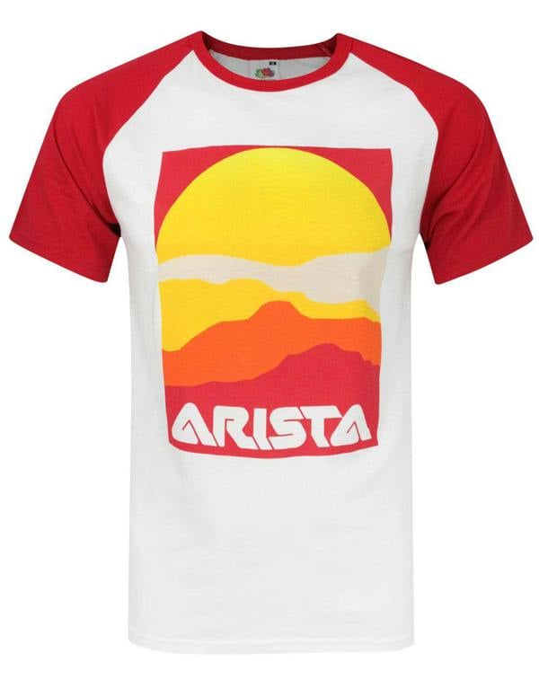 Arista Records Mens White Logo Short Sleeved T-Shirt