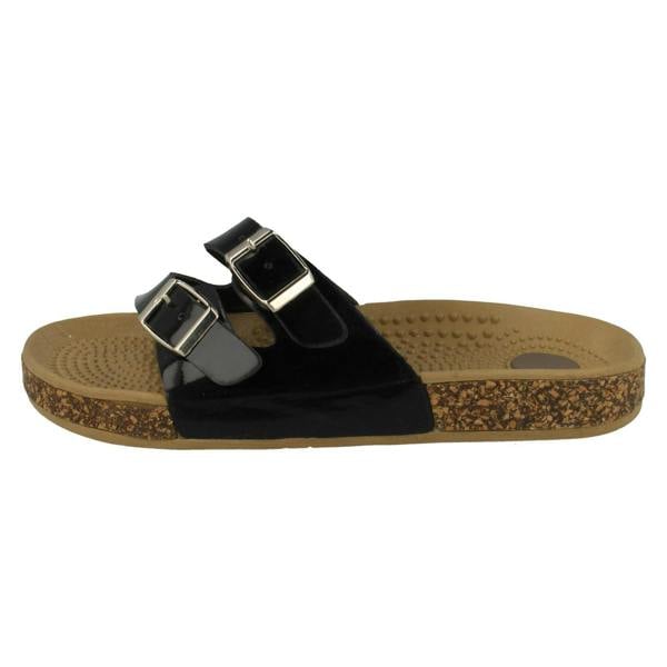 Spot On Ladies Spot On Two Buckle Mules