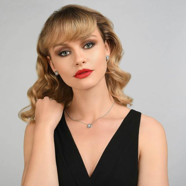Knot Stud Earrings Set with Cubic Zirconia - namana.london