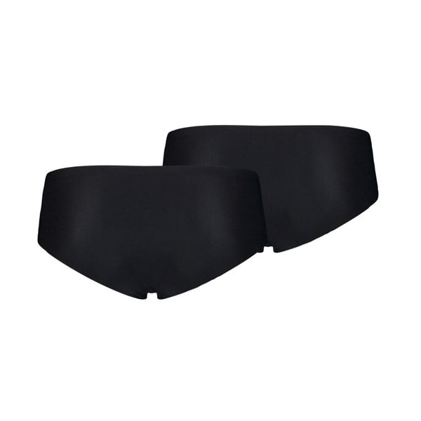 Puma 2-Pack Microfibre Seamless Mid-Rise Hipster Briefs, Black