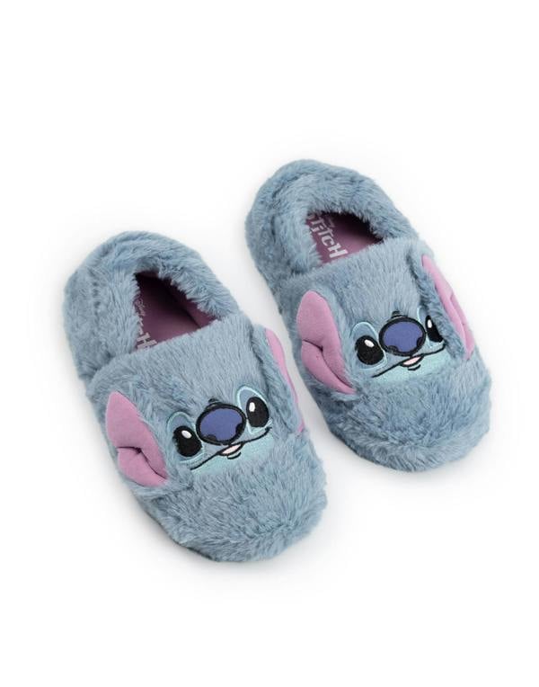 Lilo & Stitch Girls Blue Character Face Slip On Loafer Slippers