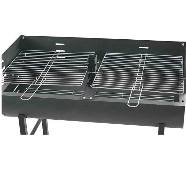 Gr8 Garden Charcoal BBQ Grill Half Barrel Dual Zone Garden Trolley Barbecue Adjustable Height Outdoor Cooker