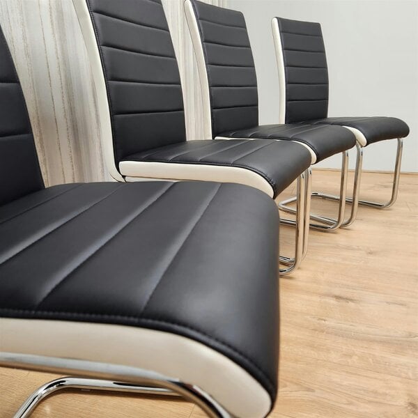 Kosy Koala Dining Chairs Set of 4 Black Leather Kitchen Chairs