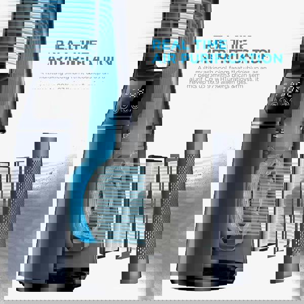 Midea MBF150BSUK 2-in-1 Bladeless Tower Fan 10 Speed Settings Dark blue