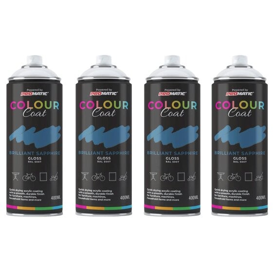 Colour Coat 4X Brilliant Sapphire RAL 5007 Gloss Spray Paint 400ml
